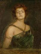 Franz von Lenbach Portrait einer Dame oil